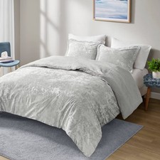 Full/Queen Arabella Crushed Velvet to Sherpa Soft Reversible Teen Comforter