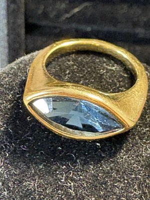 UNOde50 Blue Stone Gold plated Ring Size 6.25 (RGPB01)