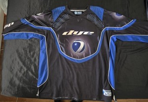 Vintage Dye Padded Paintball Jersey Long Sleeve Black Blue Mens Size XL