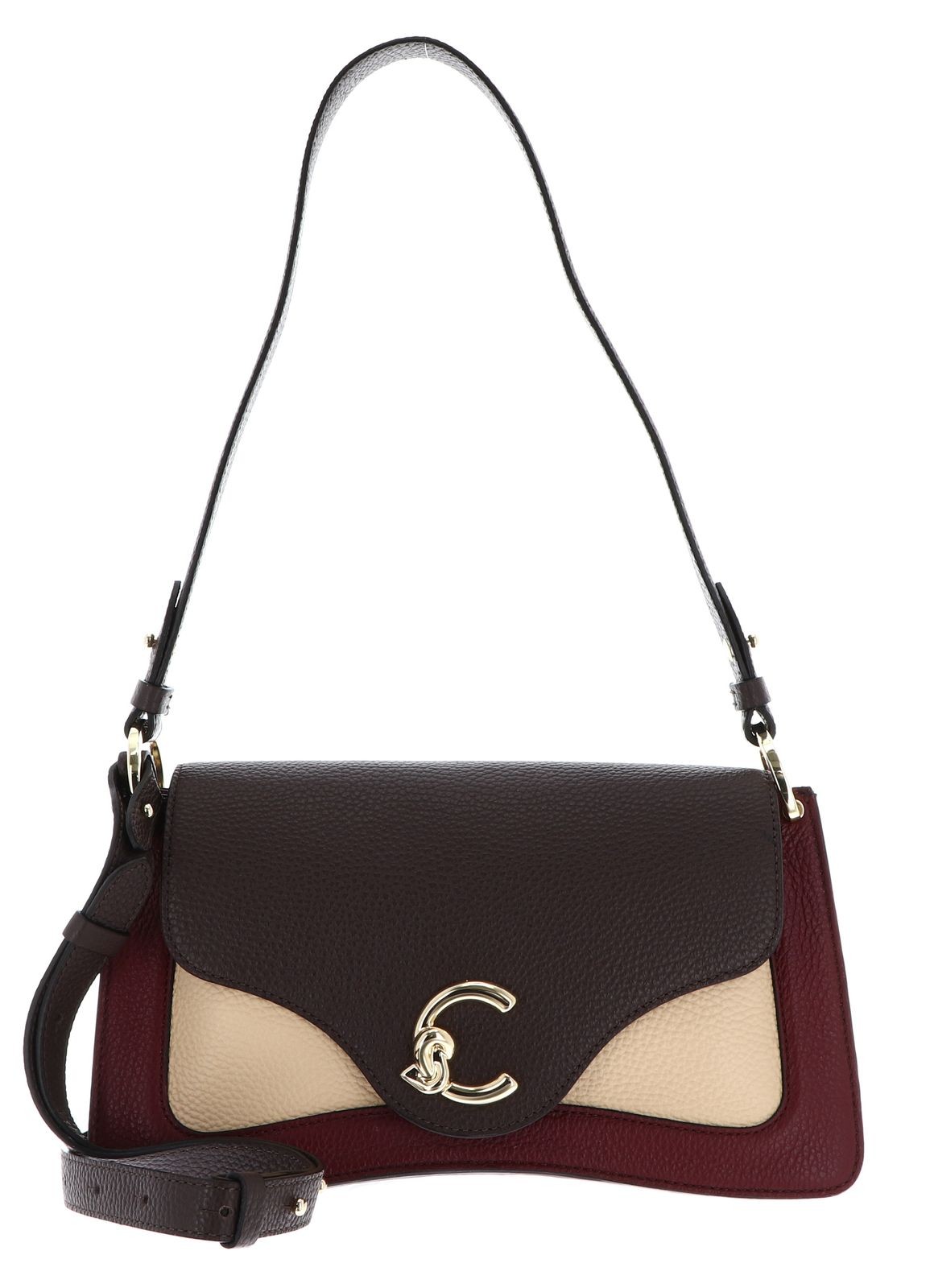 COCCINELLE C-Me Tricolor Handbag Ribe / Brun / Betul