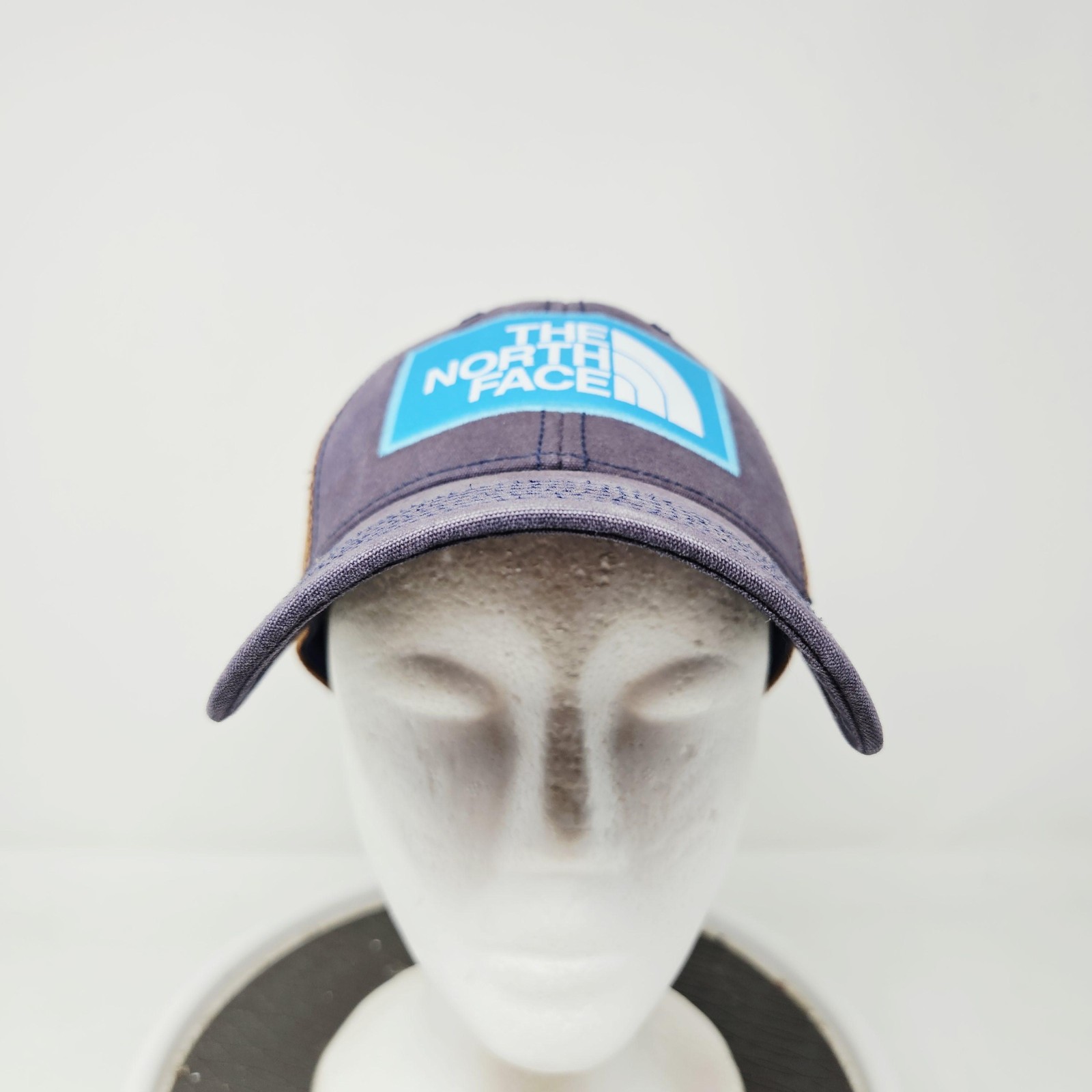 The North Face Blue Trucker Hat Cap Adjustable Mesh Patch Logo Mens One Size