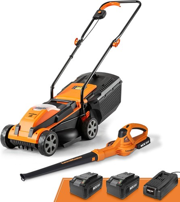 #ad LawnMaster 24VMWBL 24V Max 13 inch Cordless Lawn Mower and Cordless Leaf Blower $189.99