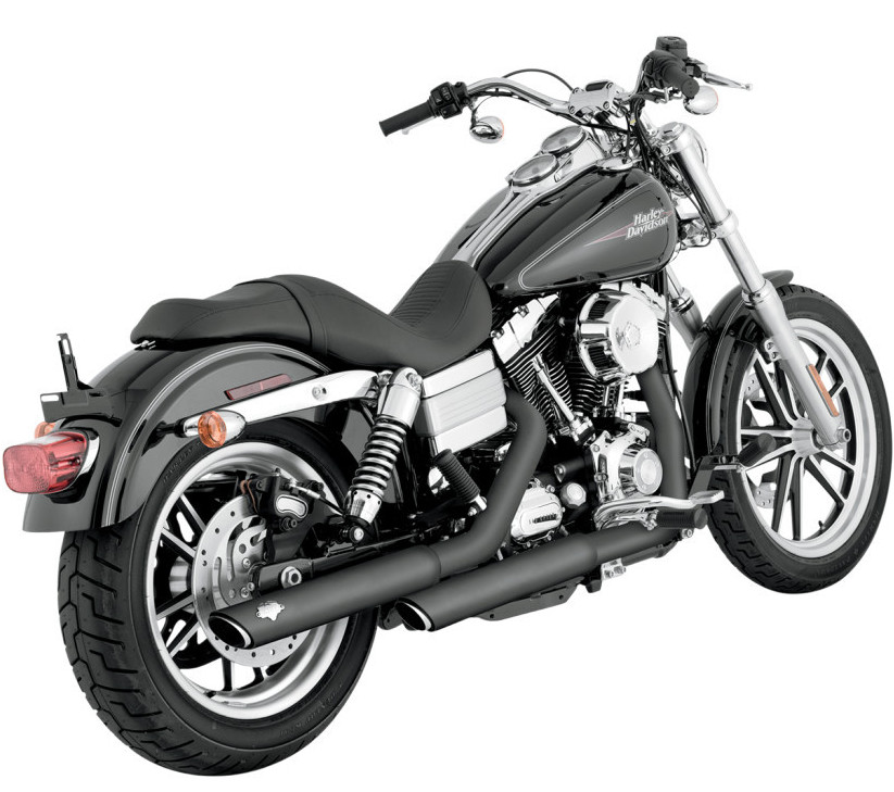 Silencieux moto Twin Slash Vance & Hines noir pour pot échappement Harley Dyna