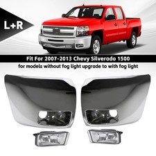 Bumper End Caps Set Chrome W Fog Light For 2007-2013 Chevy Silverado 1500 Lhrh