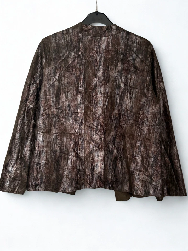 Chico's Metallic Snake Print Waterfall Jacket – Size 3 (Equivalent to XL/16-18) - Image 2 of 4
