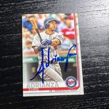 EHIRE ADRIANZA SIGNED 2019 TOPPS In Person Auto Baseball Card #608 Autograph