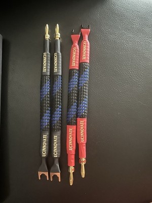 4 X Hifi OFC Speaker Jumper Cable with Spade, 21Cm Speaker Cable Bridge Bi-Wire