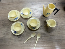 Vintage Set 12 piece Corning Ware Blue Cornflower Plastic Toy Dishes Doll House