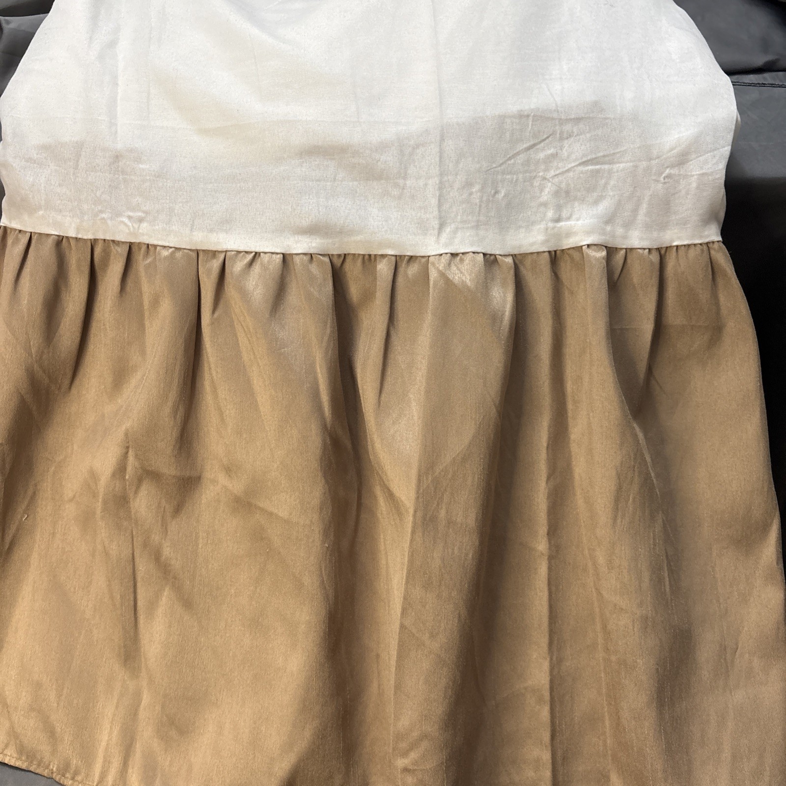 Bed Skirt 14” Drop Tan Semi Sheen 78”x80” Chic Home Design Excnt Cond Quality