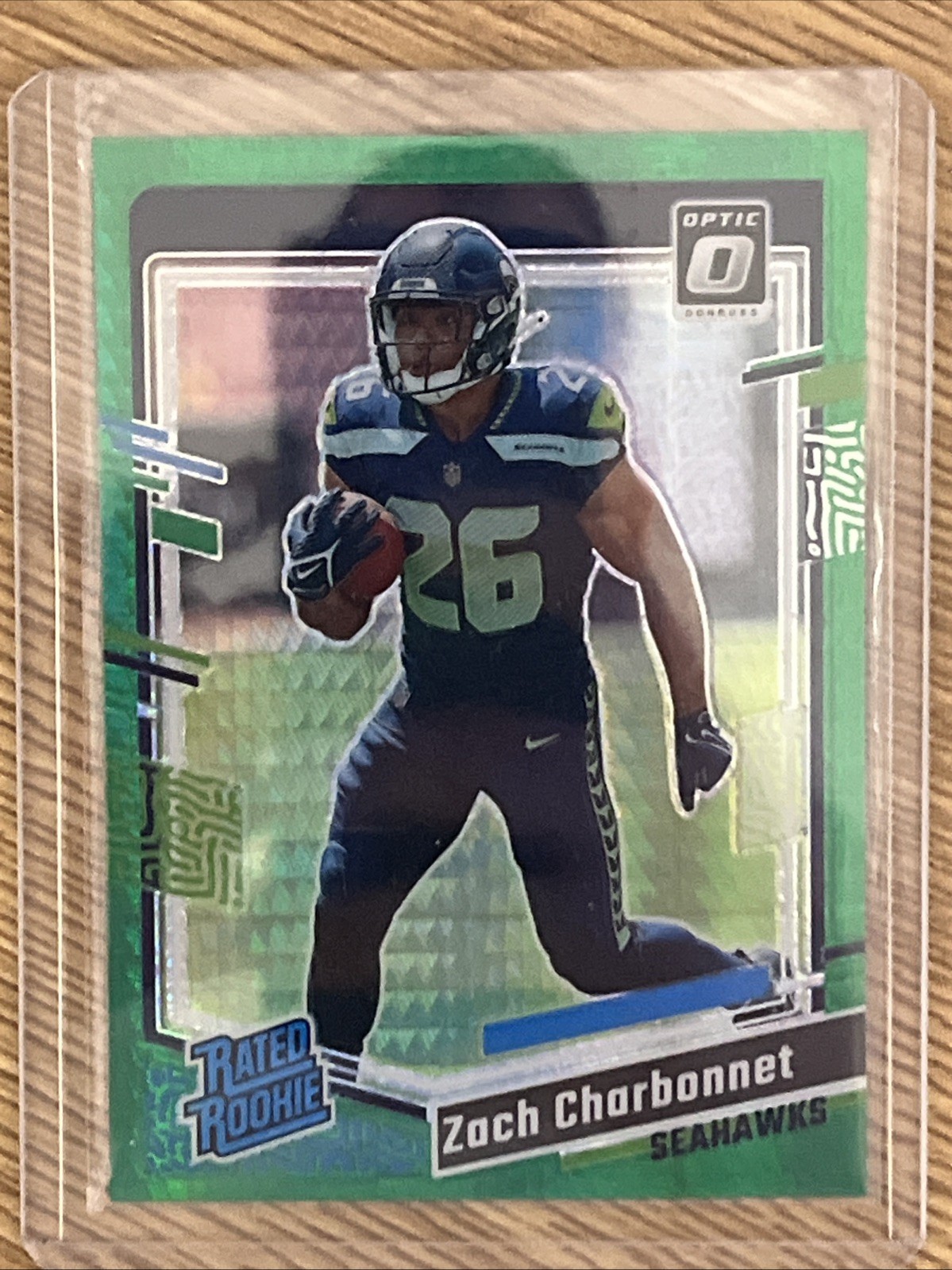 2023 Panini Donruss Optic - Rated Rookie Zach Charbonnet #294 Green Hyper (RC)