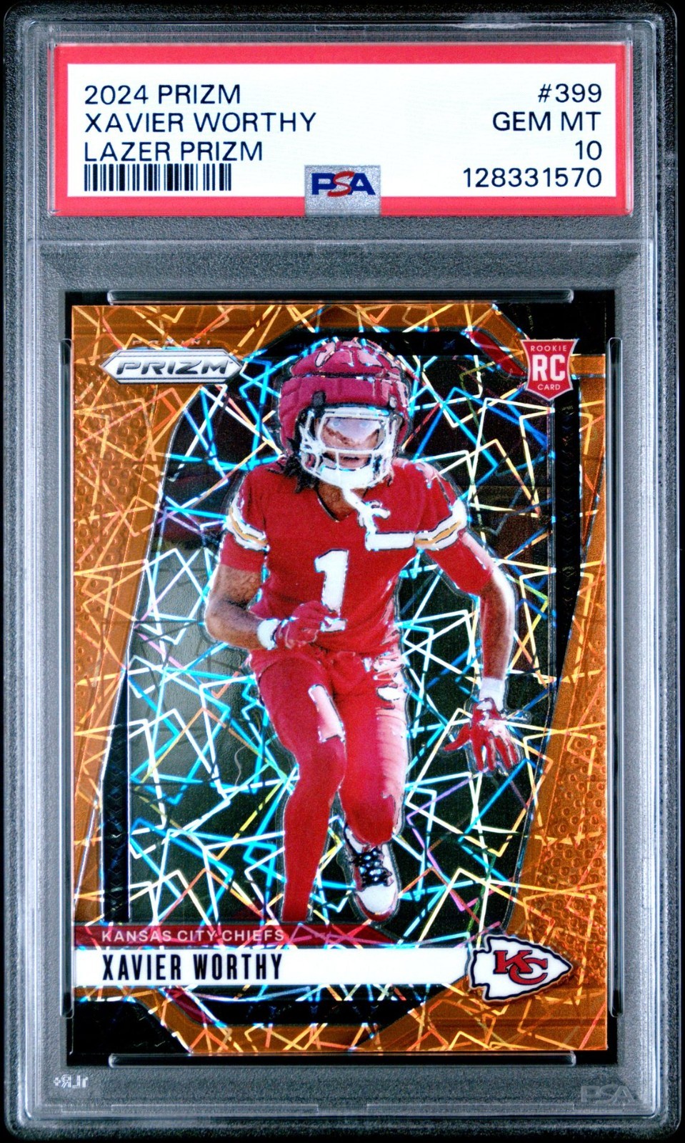 2024 Panini Prizm Rookies Xavier Worthy #399 Lazer Prizm (RC) Psa 10 Gem