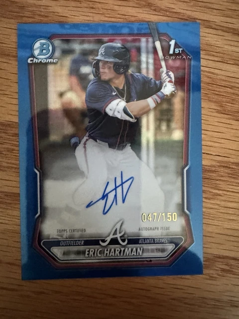 2026 Bowman Blue Chrome 1st #CPA-EHA Eric Hartman Blue Auto /150 Braves
