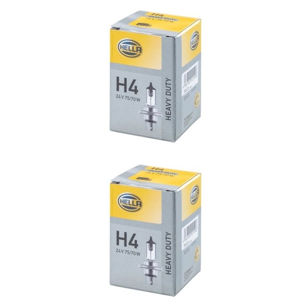 2X Hella Heavy Duty H4 Halogen GlÜHlampen 24V 75/70W P43T-38 | 8GJ 002 525-251-image