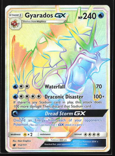 Gyarados GX 112/111 Crimson Invasion Secret Rare Holo Pokemon Card