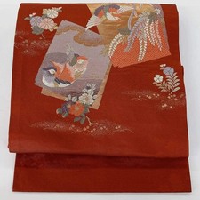 5630 Japanese Vintage Nagoya Obi Belt Kimono Fabric Silk Traditional