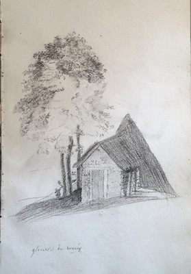 FRENCH SCHOOL 19TH DRAWING after NATURE EURE GLACIERE MEREY NORMANDIE 1810