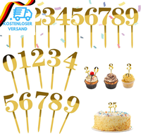Cake Topper Zahlen, 20 StüCk Tortendeko Geburtstag Kuchenstecker, Topper Cupcake