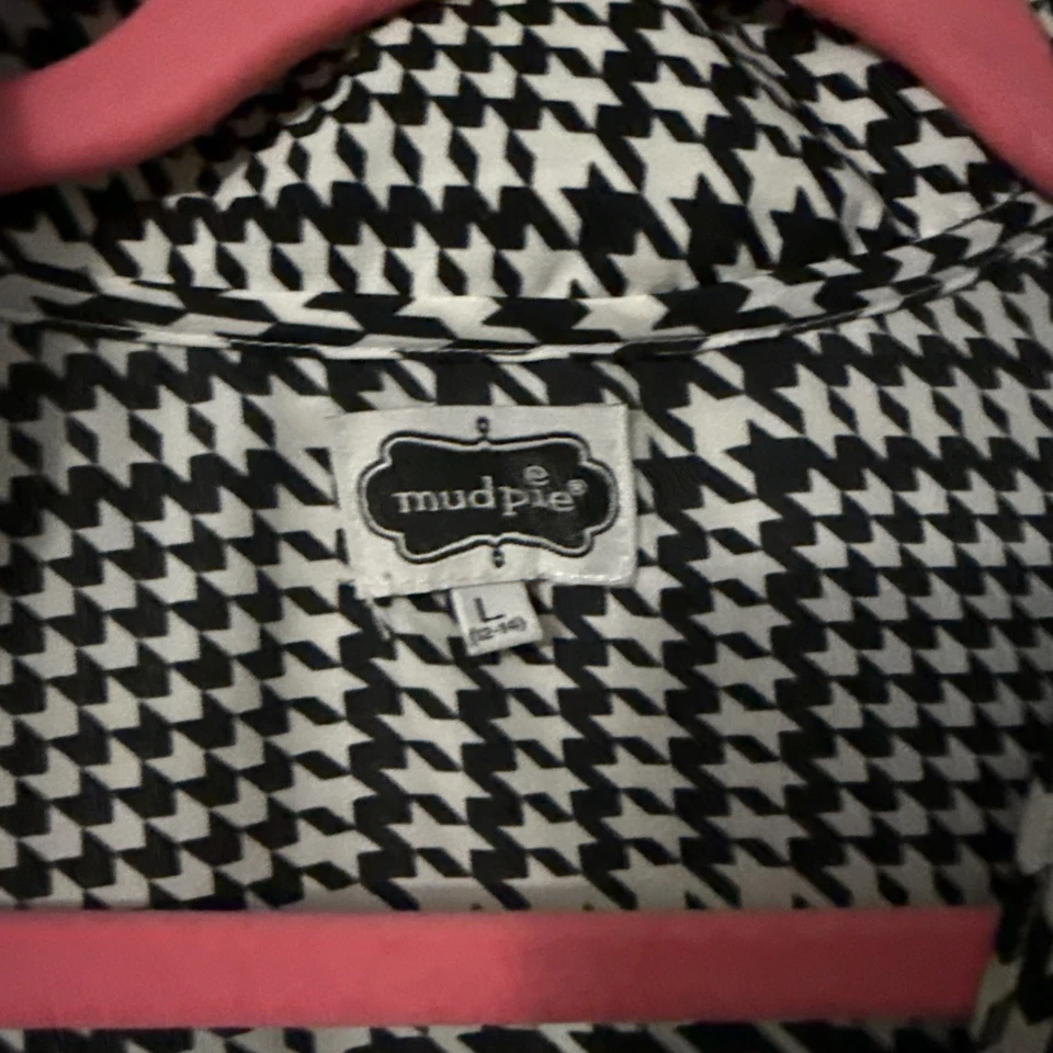 Pata de gallo grande para mujer Mud Pie negro blanco manga larga Foto 2 de 4