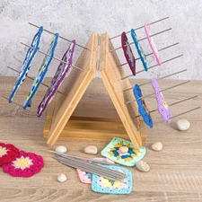 Crochet Blocking Board with Pegs & Accessories - 15.5x7.7 inch Knitting Board...