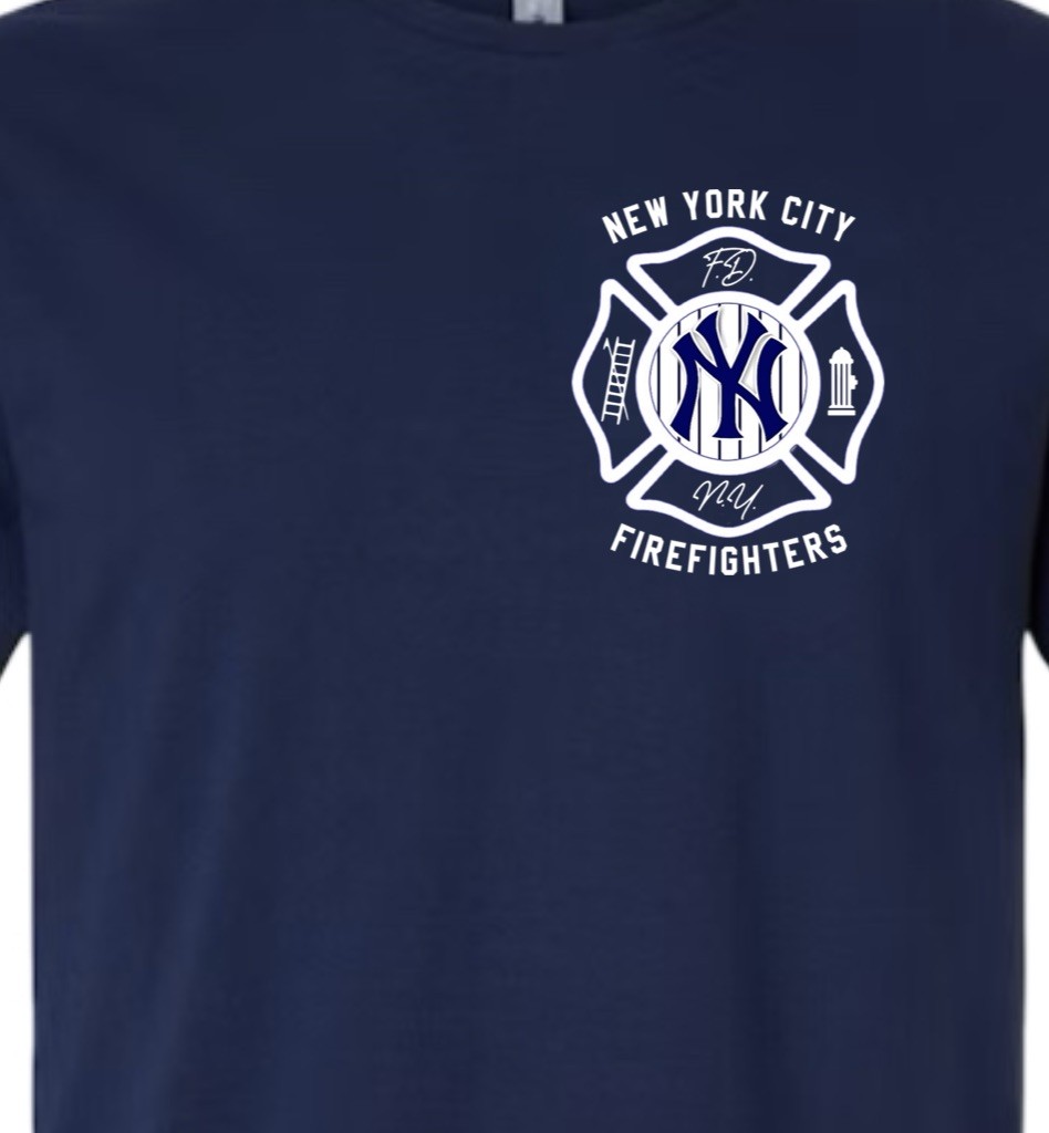 XL - FDNY New York Yankees Tee Shirt - New York City Fire Dept Firefighters