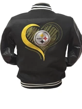 Pittsburgh Steelers Unisex Sup B Champs  Vasity Heavy Jacket Coat