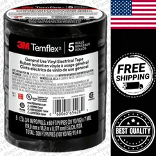 Temflex 3/4 In. X 60 Ft. 1700 Electrical Tape Black (5-Pack)