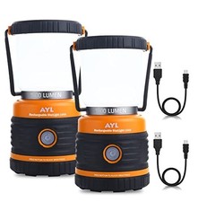 2 Pack LED Camping Lantern 1800LM Rechargeable Light Flashlight
