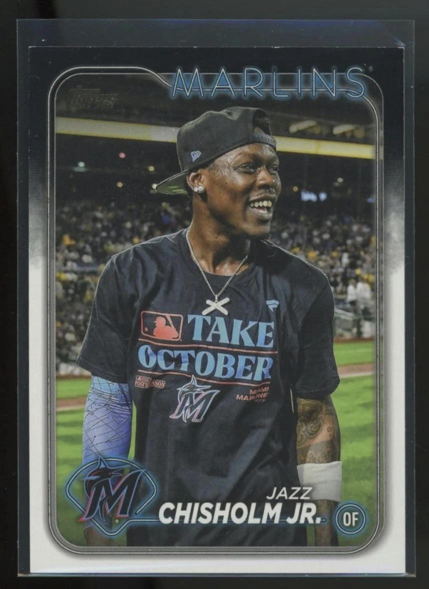 Jazz Chisholm Jr. 2024 Topps Series 1 Baseball SSP Golden Mirror Card #223
