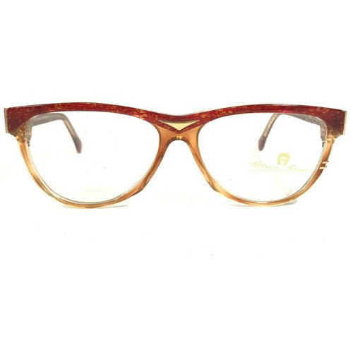Vintage Etienne Aigner EA10 COL 10 Eyeglasses Frames Brown Gold Horn Rim 135