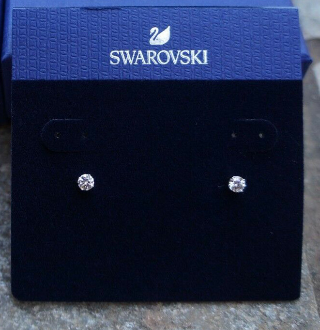 New Authentic SWAROVSKI Rhodium White Crystal Attract Stud