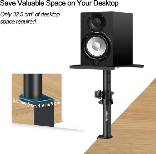 Vondynote Set of 2 Desktop Clamp Speaker Stands Short Studio Monitor Stands Heig - Picture 3 of 7