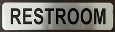 RESTROOM SIGN BRUSHED ALUMINUM 2X8-HEAVY DUTY   -The Mont ...-REF24-1027