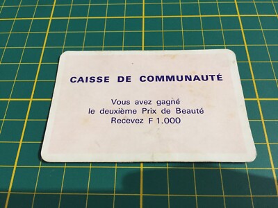 Sie haben Gemeinschaftskasse Karte Münze Monopoly Miro Parker A63 gewonnen