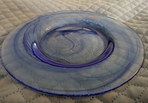 Vintage Blue Swirl Salad/ Lunch Plates Texture on Outside 8.25" Set Of 4 - Picture 12 of 14