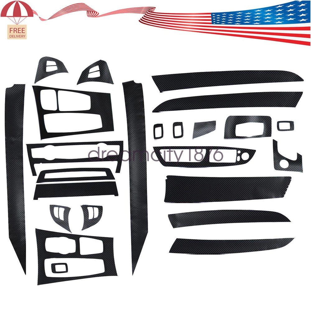 22*Carbon Fiber Interior Accessories Whole Kit Cover For 08-14 BMW X5 E70 X6 E71