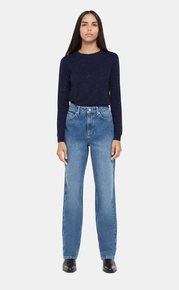 Suéter de manga larga Whistles Annie Sparkle para mujer talla 6 azul marino cuello redondo Foto 2 de 4