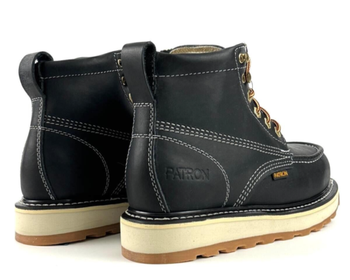 BOTAS DE TRABAJO PATRON HOMBRE CUERO GENUINO CON CORDONES PUNTA SUAVE NEGRAS BOTAS DE TRABAJO - Imagen 5 de 5