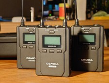 Comica CVM-WM200 A UHF Wireless Lavalier Microphone System Dual-channel Record