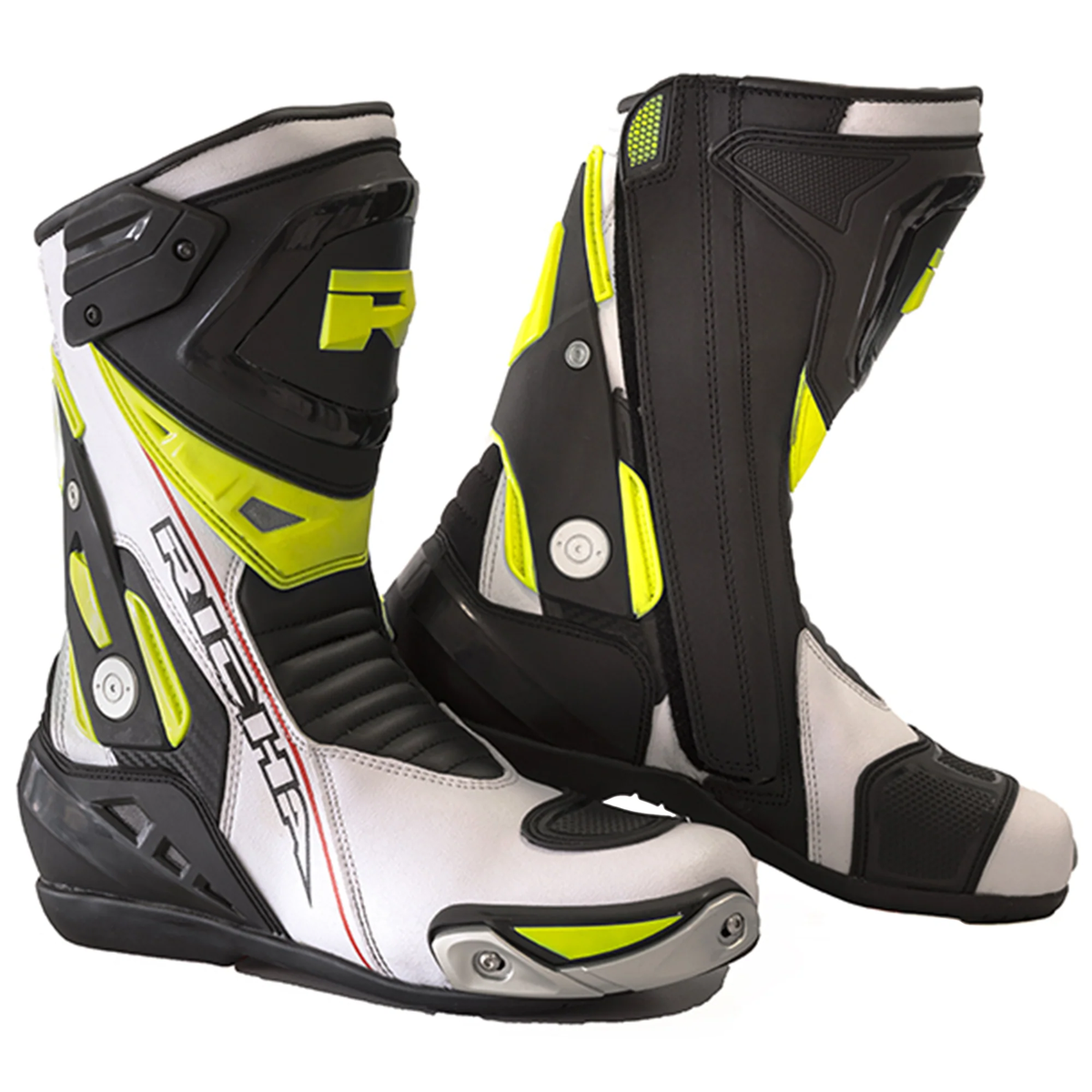 Richa Blade Waterproof Motorcycle Boots White/Black/Flo Yellow