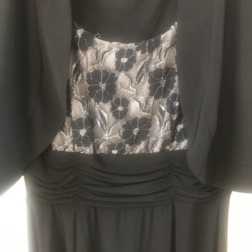 Perceptions New York Sleeveless Dress & Jacket Black w/ Silver Accents Size 10 - Picture 5 of 11
