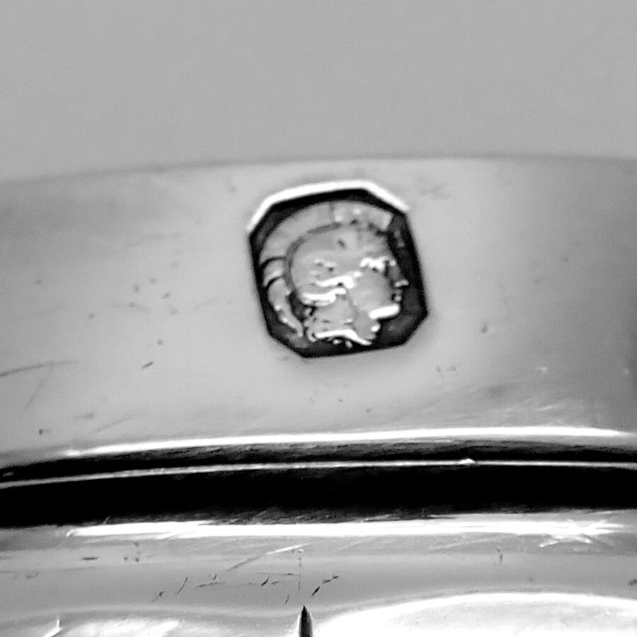 Barrel Form Napkin Ring French 950 Sterling Silver Mono George Janik