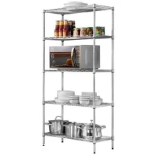 Wire Shelving 5 Tier Storage Rack Shelf Shelves Unit Kitchen Organizer Holders
