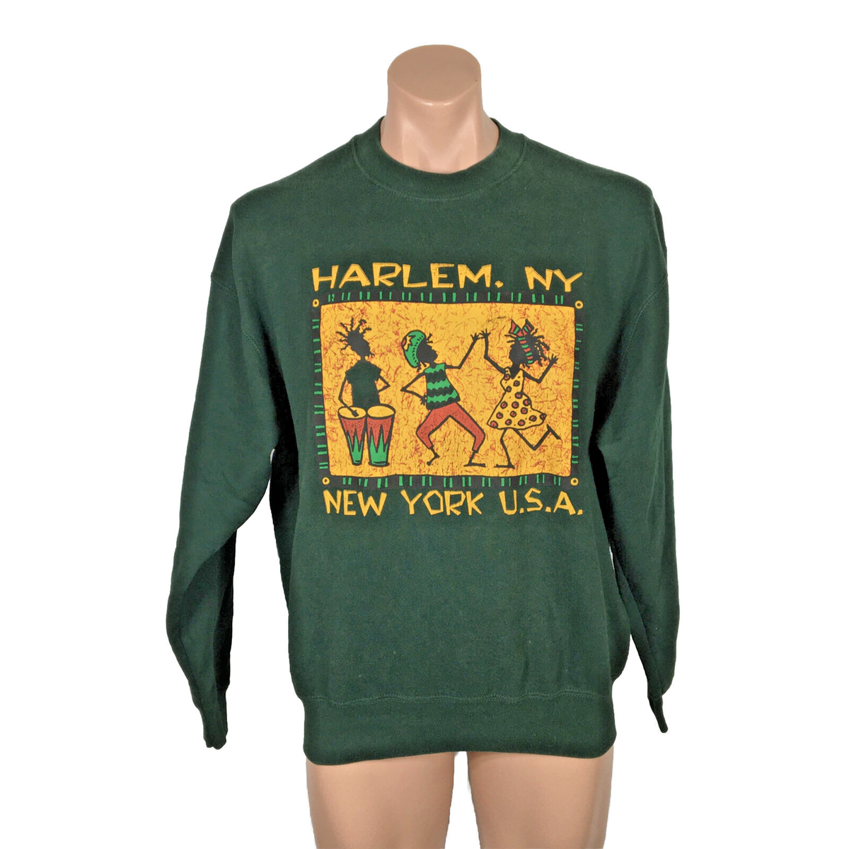 Vtg 80s Harlem New York USA Tribal Crewneck Sweatshirt Sz L Vtg 80s Harlem New York USA Tribal Crewneck Sweatshirt Sz L
