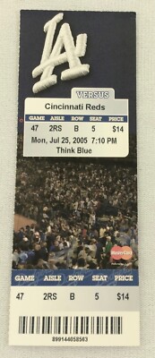 MLB 2005 07/25 Cincinnati Reds at LA Dodgers Full Ticket-Derek Lowe WP 1-Hitter!
