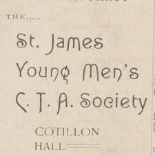 1897 St James Young Men's CTA Society Berkeley Orchestra Harvard Cambridge MA