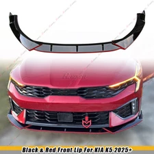 Black & Red For KIA K5 GT GT-line 2025+ Front Bumper Lip Splitter Chin Spoiler