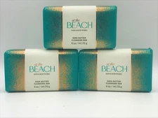 x3 AT THE BEACH 5 oz. Shea Butter Cleansing Bar Soap BATH & BODY WORKS