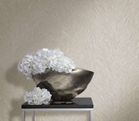 Vliestapete Beige Perlmutt Metallic BläTter Muster 58426 Marburg (4,96€/1Qm)