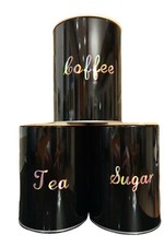 Set of 3 Tea, Coffee Sugar Labels for Kitchen Storage Canister Jar Pot Container
