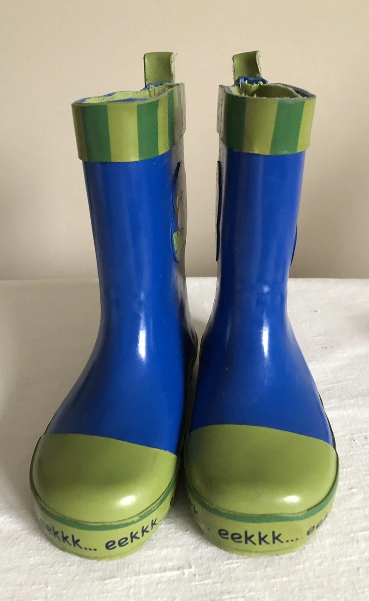 Stephen Joseph Boys Blue Rain Boots Monkey Pictures Toddler size 8